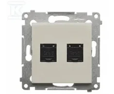 Kontakt-Simon Simon 54 dvigubas kompiuterio lizdas RJ45 kategorija 6, su apsauga nuo dulkių (modulis) kašmyro spalvos (D62.01/42)