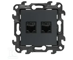 Kontakt-Simon Simon 24 Lizdas komputerowe podwójne RJ45 kategoria 5e grafito mat N52.01/38