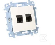 Kontakt-Simon Dvivietis kompiuterio lizdas RJ45 6 kategorijos balta (C62.01 / 11)
