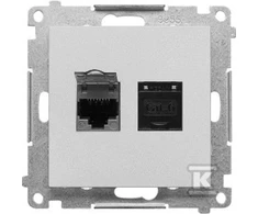 Kontakt Simon GN.2-KR.KOM.RJ45 K.6E P.ALU.MAT SIMON55