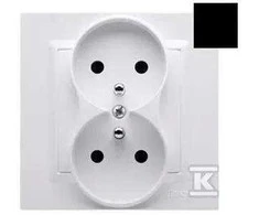 Kontakt-Simon Kontakt-Simon Simon 10 CGZ2/49 kištukinis lizdas su įžeminimu, dvigubas, monoblokas, 16A, 250V~, varžtiniai gnybtai, komplektas - ne rėmams, matinė juoda