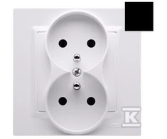 Kontakt-Simon Kontakt-Simon Simon 10 CGZ2/49 kištukinis lizdas su įžeminimu, dvigubas, monoblokas, 16A, 250V~, varžtiniai gnybtai, komplektas - ne rėmams, matinė juoda