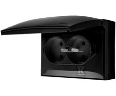 Kontakt Simon GN.2-KR.Z/U FAST.IP44 Juodas Matinis AQUACLICK