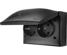 Kontakt Simon GN.2-KR.Z/U SCH.IP44 Juodas Matinis AQUACLICK