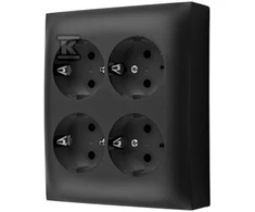 Kontakt-Simon Simon Aquaclick Socket IP20, Schuko, 4-g juodas ACGSZN4/49