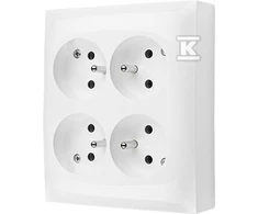 Kontakt-Simon Simon Aquaclick IP20 lizdas, 4 krypčių su įžeminimu. baltas ACGZN4/11