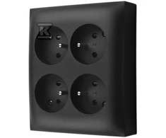 Kontakt-Simon Simon Aquaclick IP20 lizdas, 4 krypčių su įžeminimu. juodas ACGZN4/49