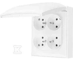 Kontakt Simon Contact-Simon Simon Aquaclick Socket IP44, 4 kartus su įžeminimu, atvartas baltas ACGZ4/11