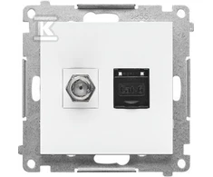 Kontakt Simon GN.ANTE."F"+RJ45 K.6 Matinis Baltas SIMON55