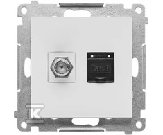 Kontakt Simon GN.ANTE."F"+RJ45 K.6 MATINĖ PILKA SIMON55