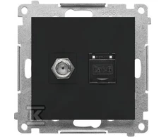 Kontakt Simon GN.ANTE."F"+RJ45 K.6 MATINĖ JUODA SIMON55