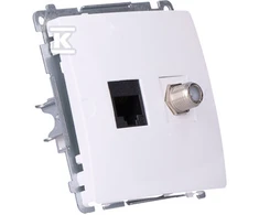 Kontakt-Simon Simon Basic antenos lizdas (F tipo) + RJ45 (BMAFRJ45.01 / 11)