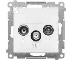 Kontakt-Simon R-TV-SAT antenos lizdas Kontakt-Simon 55 TASK.01/111 terminalas/galinimo modulis. 1x įvestis: 5 MHz÷2,4 GHz matinė balta