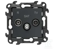 Kontakt-Simon Simon 24 Lizdas antenowe R-TV-SAT końcowe/zakończeniowe grafito mat NASK.01/38