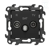 Kontakt-Simon Simon 24 Lizdas antenowe R-TV-SAT przelotowe juoda mat NASP.01/49