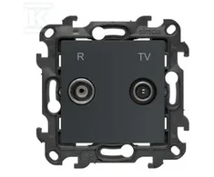 Kontakt-Simon Simon 24 Lizdas antenowe R-TV zakończeniowe do gniazd przelotowych grafito mat NAZ.01/38