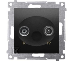 Kontakt-Simon Simon 54 R-TV antenos lizdo galas praleidžiamiesiems lizdams (modulis) matinė juoda DAZ.01/49