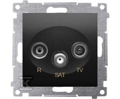 Kontakt-Simon Simon 54 R-TV-SAT praėjimo antenos lizdas (modulis) matinė juoda DASP.01/49