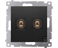 Kontakt-Simon Simon 54 Vienas garsiakalbio lizdas (modulis). Kabelio skerspjūvis išėjimui iki 6 mm2, matinė juoda DGL2.01/49