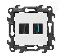 Kontakt-Simon Simon 24 Lizdas HDMI 2.1 + USB 3.0 balta NGHDUSB3.01/11