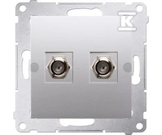 Kontakt Simon Simon 54 tipas F antenos lizdas dvigubas sidabro kilimėlis (DASF2.01 / 43)