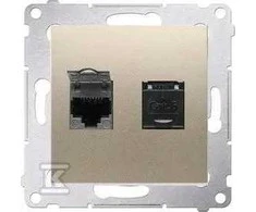 Kontakt Simon GN.KOMP.2XRJ45 CAT6 TRANS. MATINIS AUKSINIS SIMON5