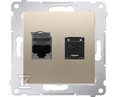 Kontakt Simon GN.KOMP.2XRJ45 CAT6 TRANS. MATINIS AUKSINIS SIMON5