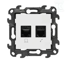 Kontakt-Simon Simon 24 Lizdas komputerowe RJ45 kategoria 5e + telefoniczne RJ11 balta N5T.01/11