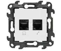 Kontakt-Simon Simon 24 Lizdas komputerowe RJ45 kategoria 5e + telefoniczne RJ12 balta N5T12.01/11