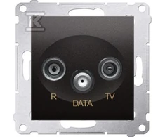 Kontakt-Simon R- TV- DATA antenos lizdas 10dB metalizuotas antracitas (DAD.01 / 48)