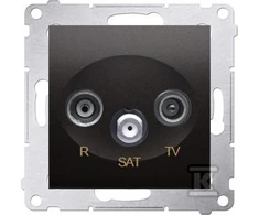 Kontakt-Simon SIMON54 RTV / SAT antracito antenos lizdas - DASP.01 / 48