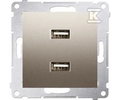 Kontakt-Simon Simon 54 Charger 2xUSB 2.1A 5V / DC Gold Mat (DC2USB.01 / 44)