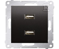 Kontakt-Simon Simon 54 įkroviklis 2xUSB 2.1A 5V / DC antracitas (DC2USB.01 / 48)