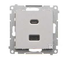Kontakt Simon Įkroviklis 2XUSD C+A 30W ALU.MAT SIMON55