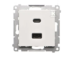 Kontakt Simon Įkroviklis 2XUSD C+A 30W Baltas MAT SIMON