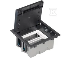 Kontakt Simon GRINDŲ DĖŽUTĖ 2 MOD. 4XK45 93MM+SM202/9 JUODA