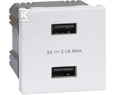 Kontakt-Simon Simon Connect USB įkroviklis K45 tipo A lizdas 5V/2.1A grynai baltas K126E/9 TSC-K126E-9