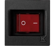 „Kontakt-Simon Connect K45“ plokštelė su dviejų polių jungikliu ir foniniu apšvietimu, grafito pilkumo (KL04/14)