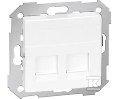 Kontakt-Simon Simon 82 Apima dvipusio elektroninio lizdo 2xRJ butas su adapteriu ir balta diafragma (82006-30)