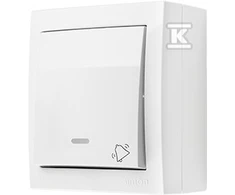 Kontakt-Simon Simon Aquaclick Bell mygtukas su apšvietimu, 10 AX, 250 V balta ACD1L / 11