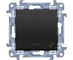 Kontakt-Simon Kontakt-Simon durų skambučio mygtukas Simon 10 CD1L.01/49 su LED foniniu apšvietimu, 10AX modulis, 250V~, prisukami gnybtai, matinė juoda