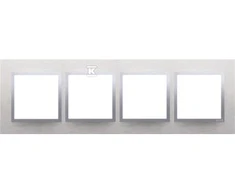 Kontakt-Simon SIMON54 keturvietė dėžutė NATURA metal inox classic - DRN4 / 77