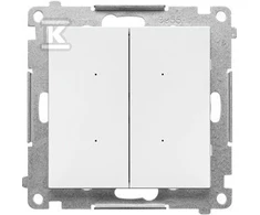 Kontakt-Simon Paspaudžiamas valdiklis Kontakt-Simon 55 TEW2W.01/111 SWITCH D apšvietimo dvigubas, išmaniuoju telefonu valdomas modulis, matinė balta