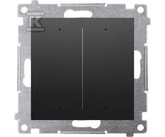 Kontakt-Simon Simon 54 GO Mygtukas apšvietimo valdiklis - 2 5A išėjimai, valdomas išmaniuoju telefonu WiFi 230V (modulis) matinė juoda DEW2W.01/49