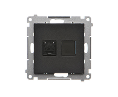 Kontakt Simon T61.01/114 Simon 55 Vienvietis kompiuterio lizdas RJ45 6 kategorija, su apsauga nuo dulkių (modulis) Šviesiai pilkas matinis T61.01/114