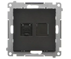 Kontakt Simon T61.01/114 Simon 55 Vienvietis kompiuterio lizdas RJ45 6 kategorija, su apsauga nuo dulkių (modulis) Šviesiai pilkas matinis T61.01/114