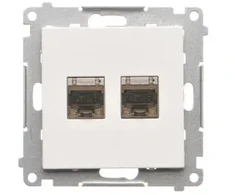 Kontakt Simon Susisiekite su Simon T62E.01/116 Simon 55 Lizdas kompiuterio dvigubas RJ45 6 kategorijos, ekranuotas su apsauga nuo dulkių (modulis) Grafitinis matinis T62E.01/116