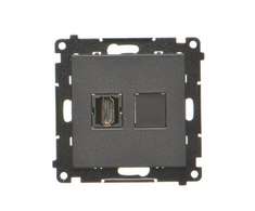 Kontakt Simon TGHDMI.01/149 Simon 55 HDMI lizdas (modulis) matinės juodos spalvos TGHDMI.01/149
