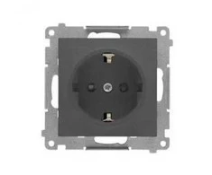 Kontakt Simon TGSZ1CZ.01/116 Simon 55 Lizdas Schuko su przesłonami (moduł) 16 A, 250 V~, szybkozłącza Grafitowy mat TGSZ1CZ.01/116