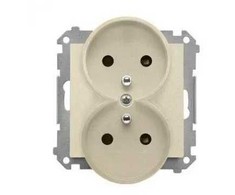 Kontakt Simon TGZ2MCZ.01/144 Simon 55 Dvigubas kištukinis lizdas su įžeminimu ir sklendėmis (modulis) 16 A 250 V~, greitos jungtys Šampano spalvos matinės TGZ2MCZ.01/144